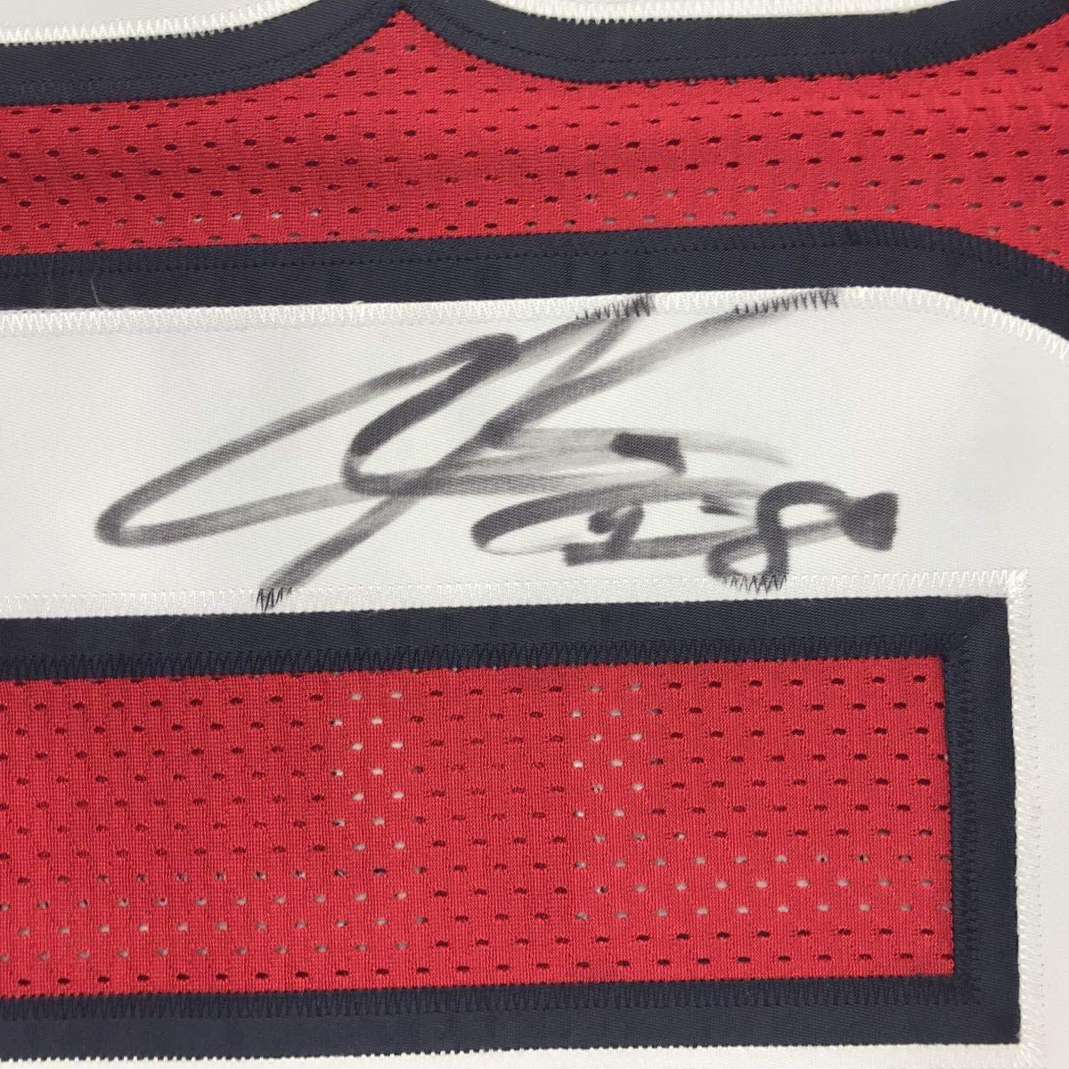 Autographed/Signed Andre Johnson Houston Texans Red Football Jersey JSA COA