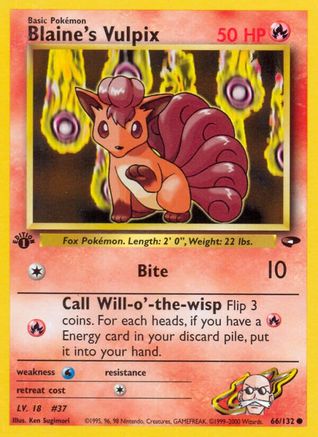 Blaine's Vulpix 066/132 - Gym Challenge 1st Edition