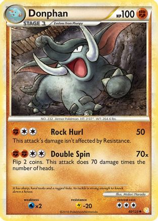 Donphan 040/123 - HeartGold SoulSilver Reverse Holofoil