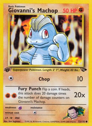 Giovanni's Machop 072/132 - Gym Challenge 1st Edition