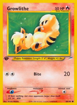 Growlithe 068/105 - Neo Destiny 1st Edition