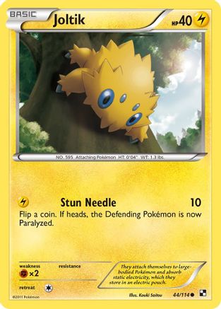Joltik 044/114 - Black and White Reverse Holofoil