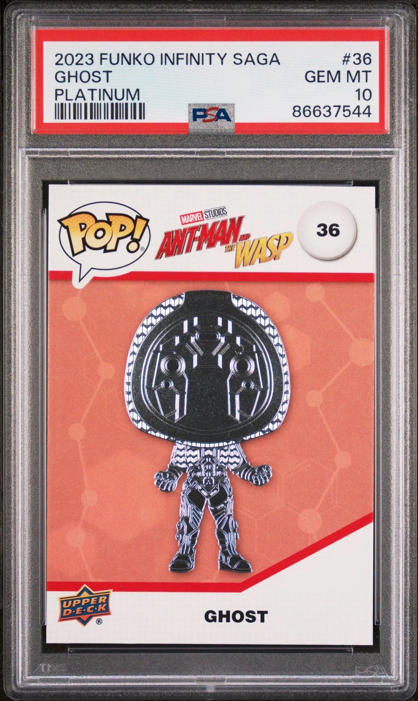 2023 UPPER DECK FUNKO POP MARVEL GHOST PLATINUM #36 PSA 10