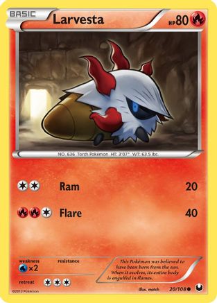 Larvesta 020/108 - Dark Explorers Reverse Holofoil