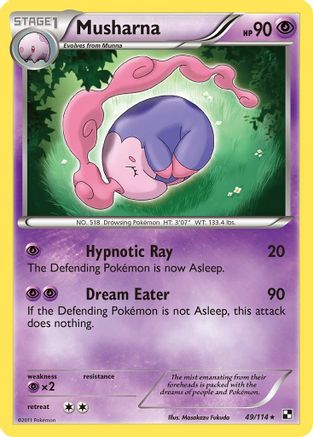 Musharna 049/114 - Black and White Reverse Holofoil