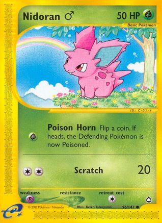 Nidoran M 096/147 - Aquapolis Reverse Holofoil