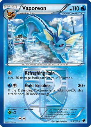 Vaporeon (Team Plasma) 020/116 - Plasma Freeze Reverse Holofoil
