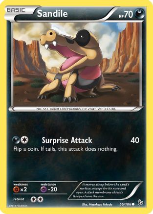 Sandile 056/106 - XY Flashfire Reverse Holofoil