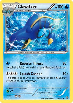 Clawitzer 024/111 - XY Furious Fists Reverse Holofoil