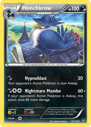 Honchkrow 052/119 - XY Phantom Forces Reverse Holofoil