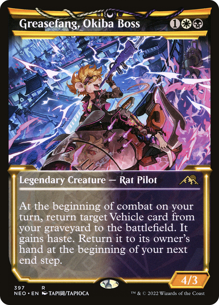 Greasefang, Okiba Boss (NEO-397) - Kamigawa: Neon Dynasty: (Showcase) Foil
