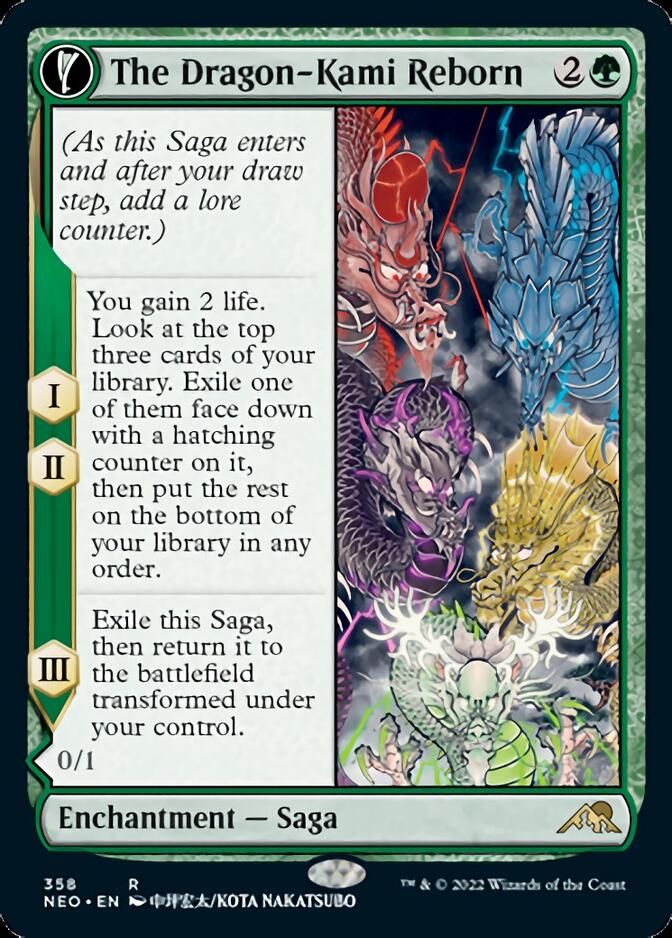 The Dragon-Kami Reborn // Dragon-Kami's Egg (NEO-358) - Kamigawa: Neon Dynasty: (Showcase, fandfc)