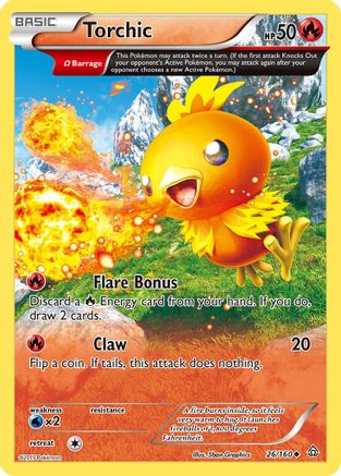 Torchic (Omega) 026/160 - XY Primal Clash Reverse Holofoil
