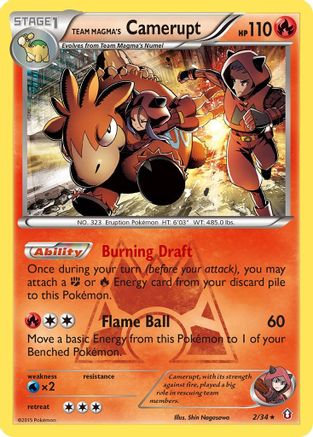 Team Magma's Camerupt 002/34 - Double Crisis Reverse Holofoil