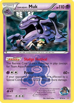 Team Aqua's Muk 008/34 - Double Crisis Holofoil