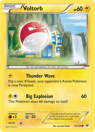 Voltorb 021/108 - XY Roaring Skies Reverse Holofoil