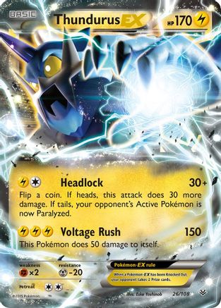 Thundurus EX 026/108 - XY Roaring Skies Holofoil