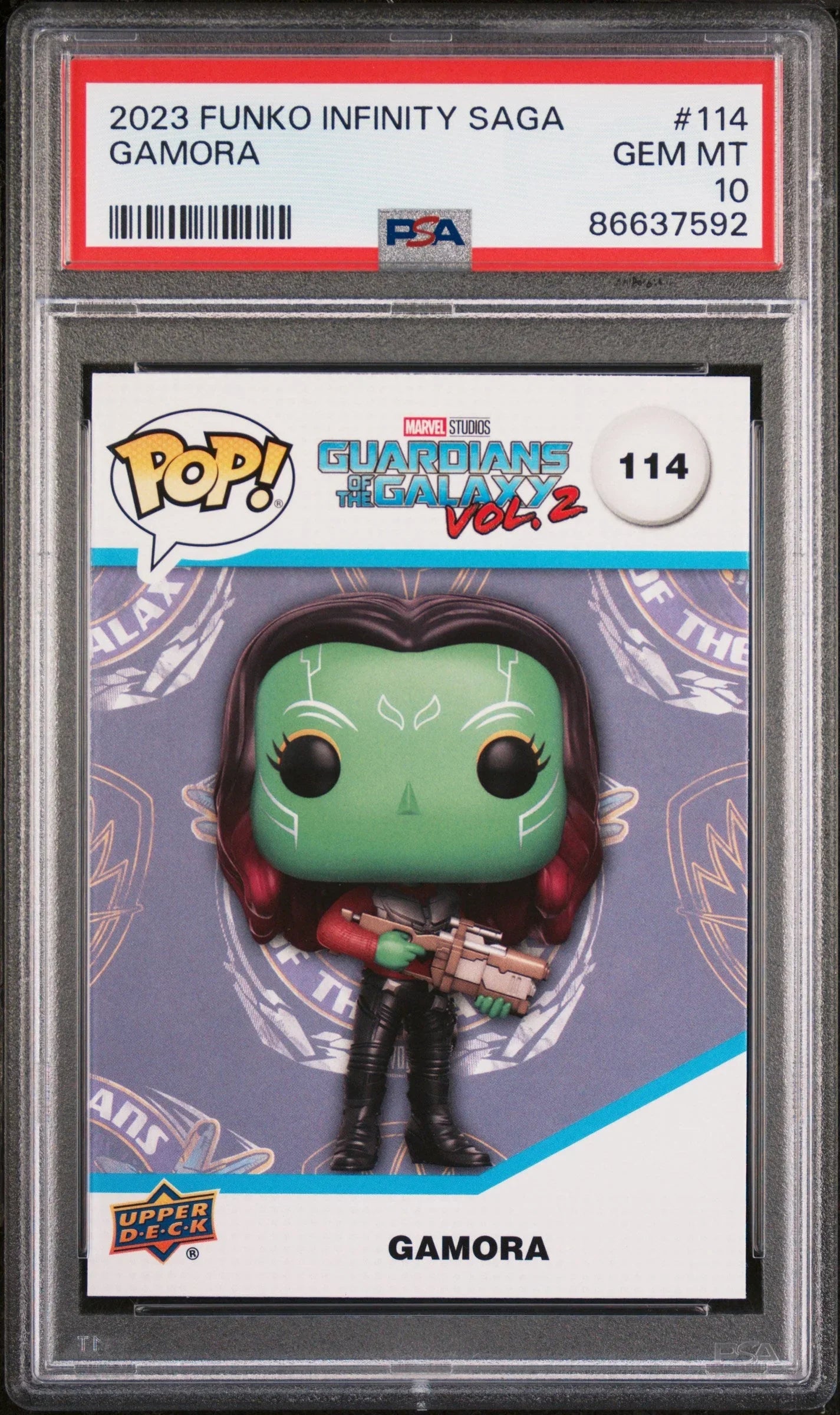 2023 UPPER DECK FUNKO POP MARVEL GAMORA #114 PSA 10
