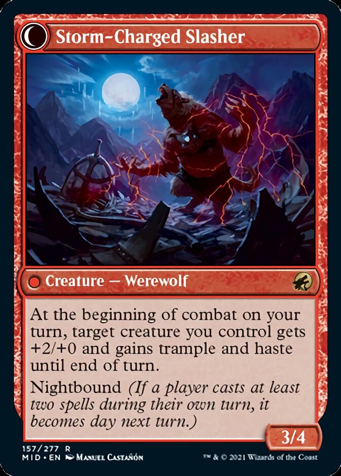 Reckless Stormseeker // Storm-Charged Slasher (MID-157) - Innistrad: Midnight Hunt: (Double Faced Transform) Foil