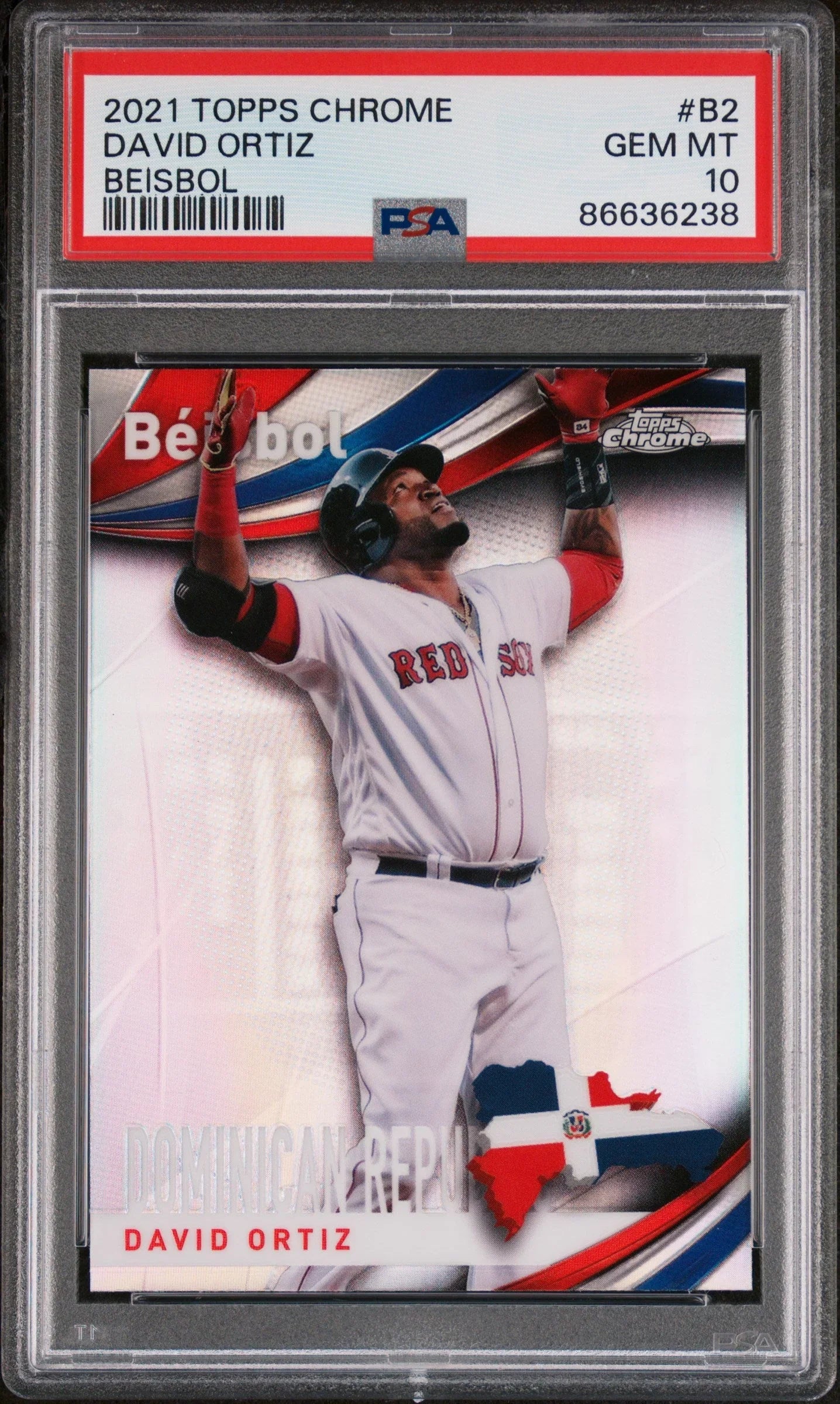 2021 TOPPS CHROME BEISBOL DAVID ORTIZ BEISBOL #B2 - PSA 10