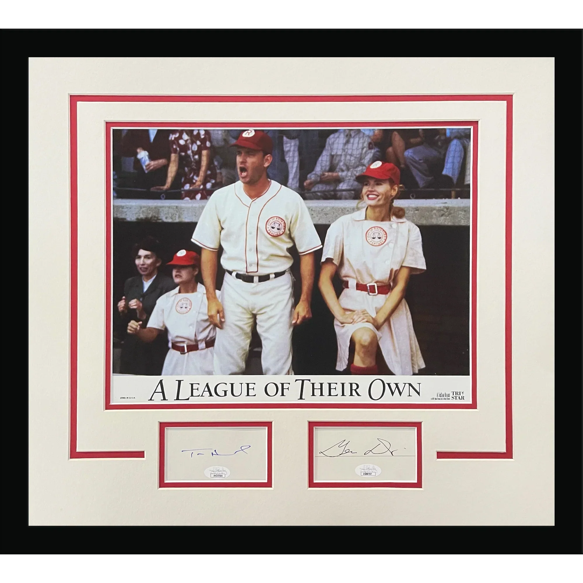 Tom Hanks And Geena Davis Autographed "A League of their Own" Deluxe Framed Piece - JSA