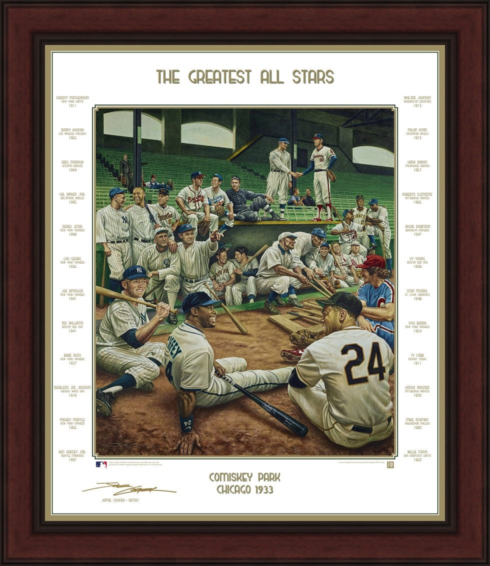 MLB Baseball's Greatest All-Stars Exclusive Dream Scene Framed Lithograph Artwork Print