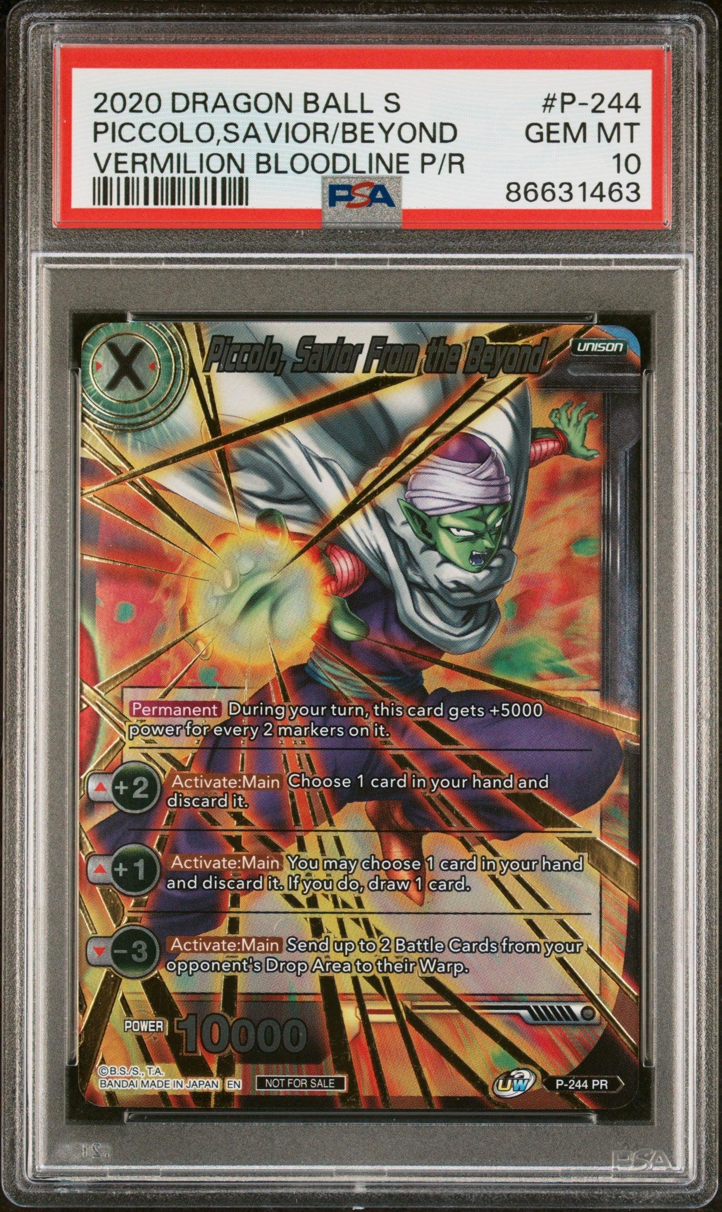 2020 DRAGON BALL SUPER UNISON WARRIOR PICCOLO, SAVIOR/BYND #P-244 - PSA 10