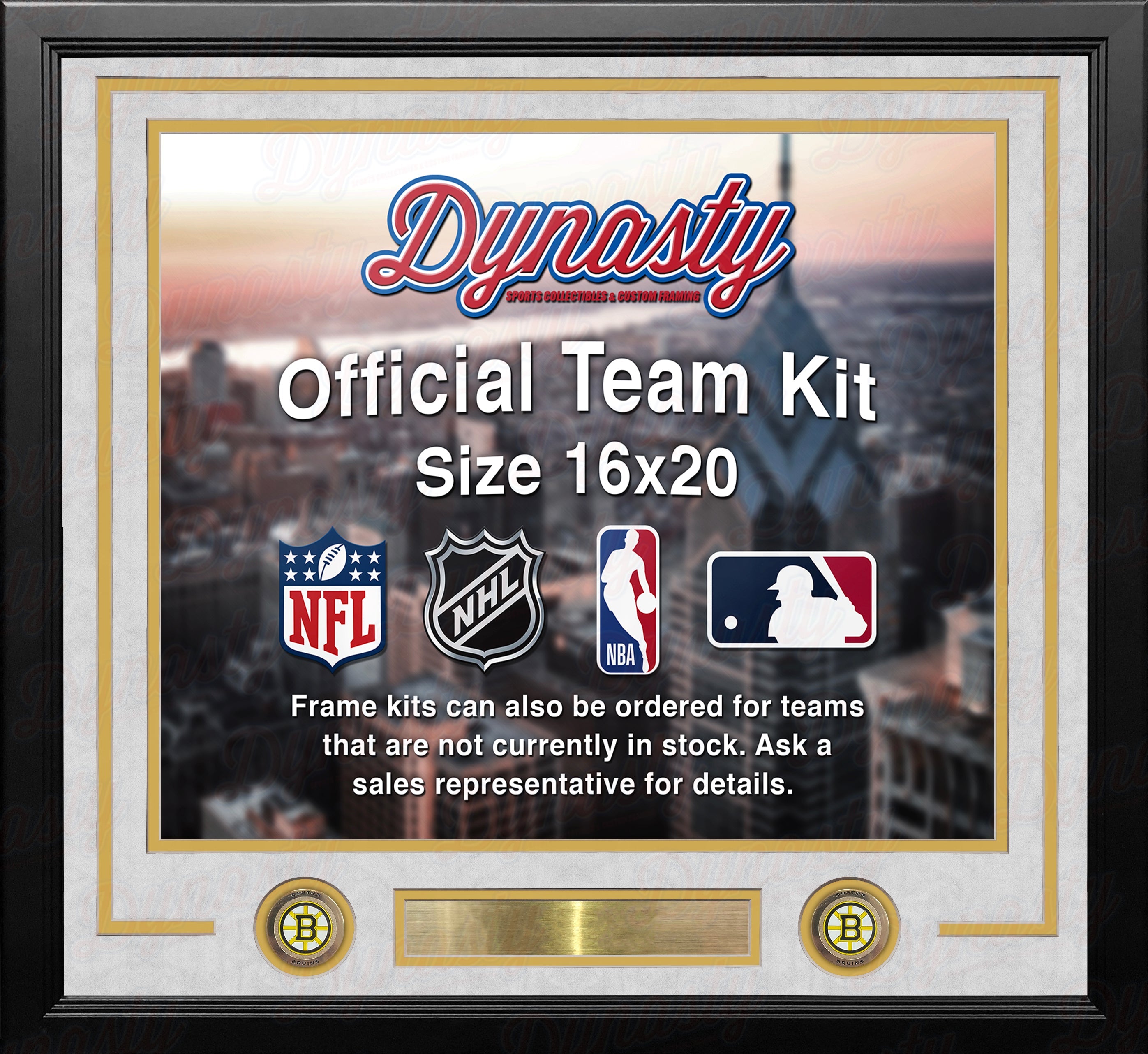 Boston Bruins Custom NHL Hockey 16x20 Picture Frame Kit (Multiple Colors)