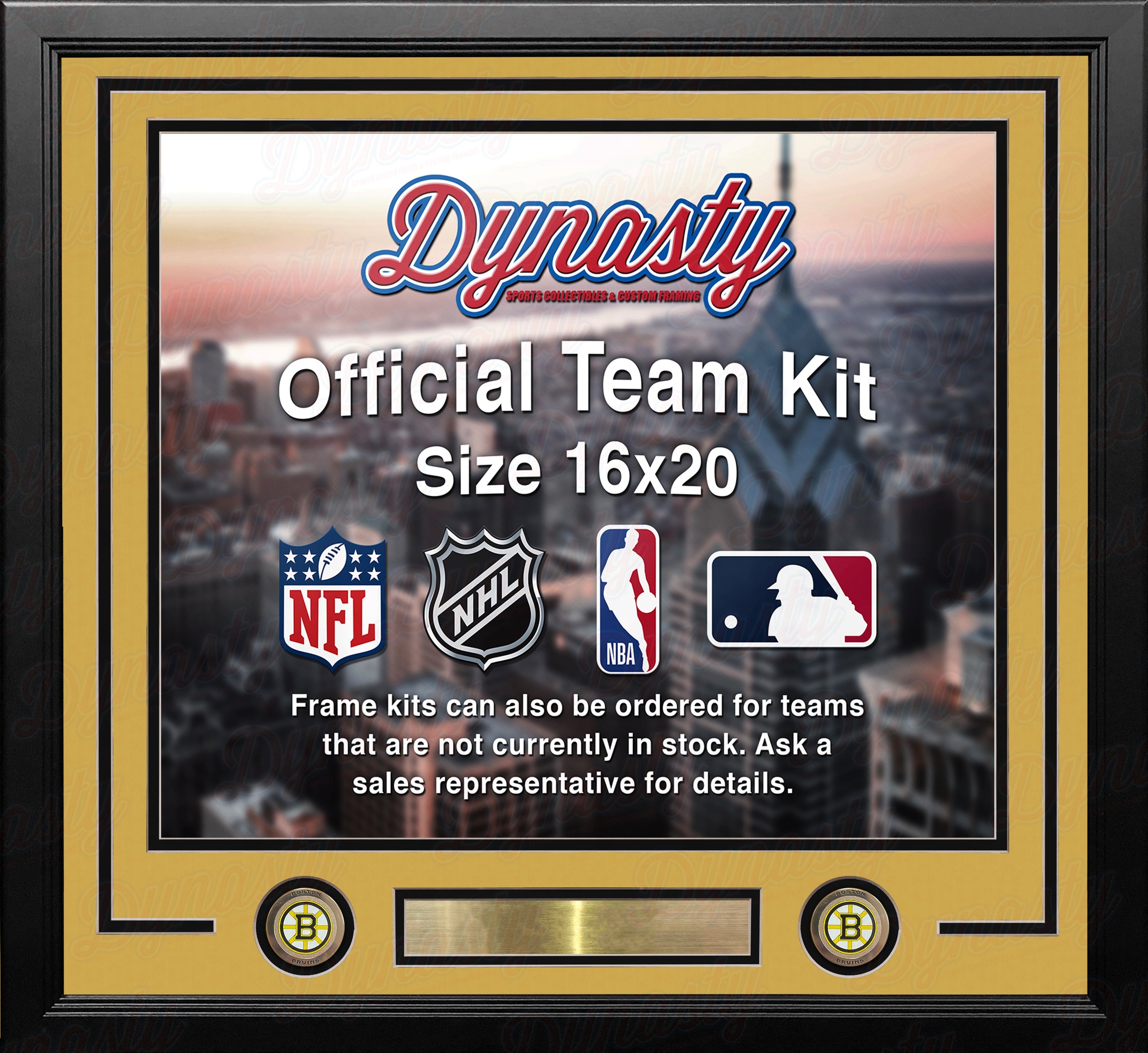 Boston Bruins Custom NHL Hockey 16x20 Picture Frame Kit (Multiple Colors)