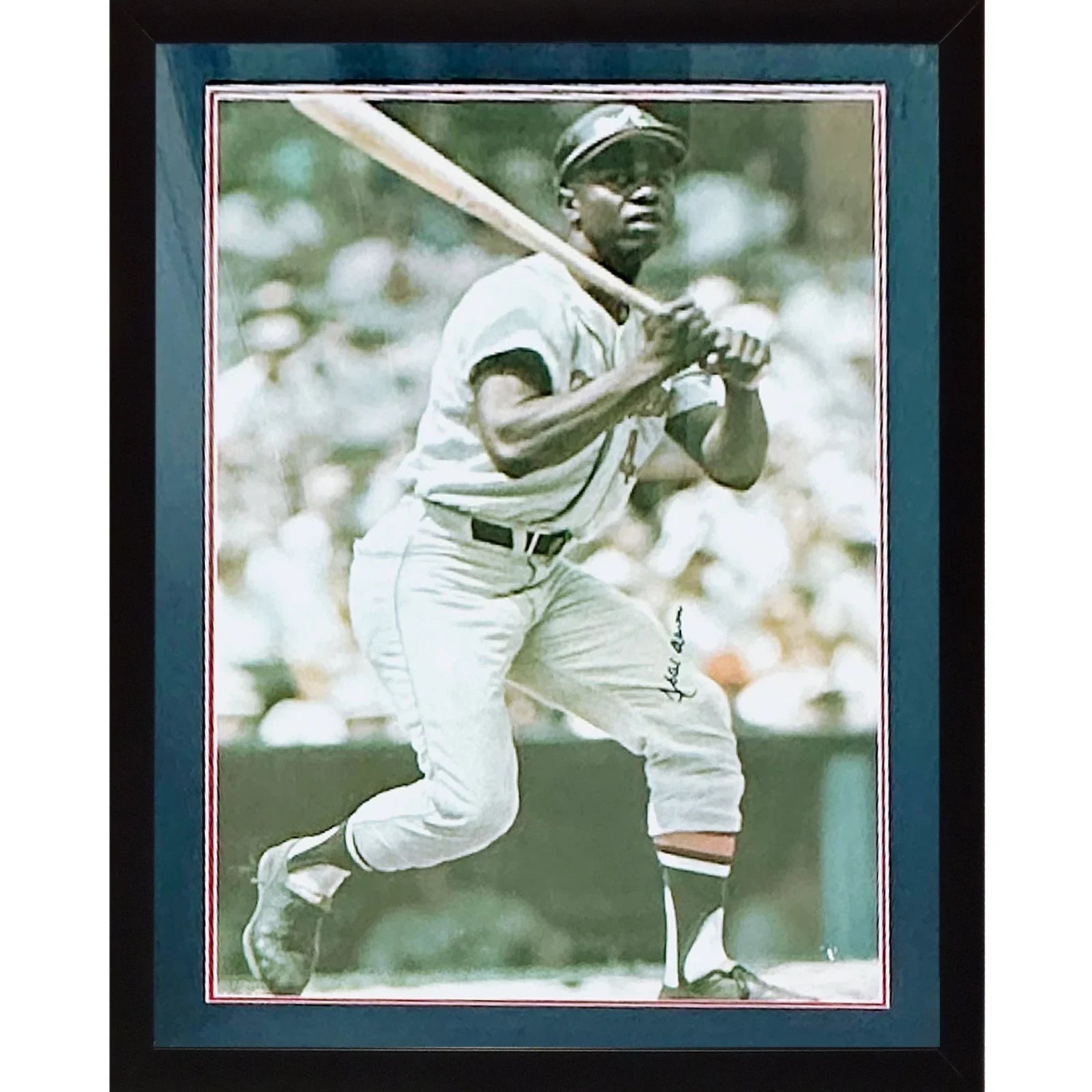 Hank Aaron Autographed Atlanta Braves 1968 Vintage SI Deluxe Framed Large Poster - JSA Letter
