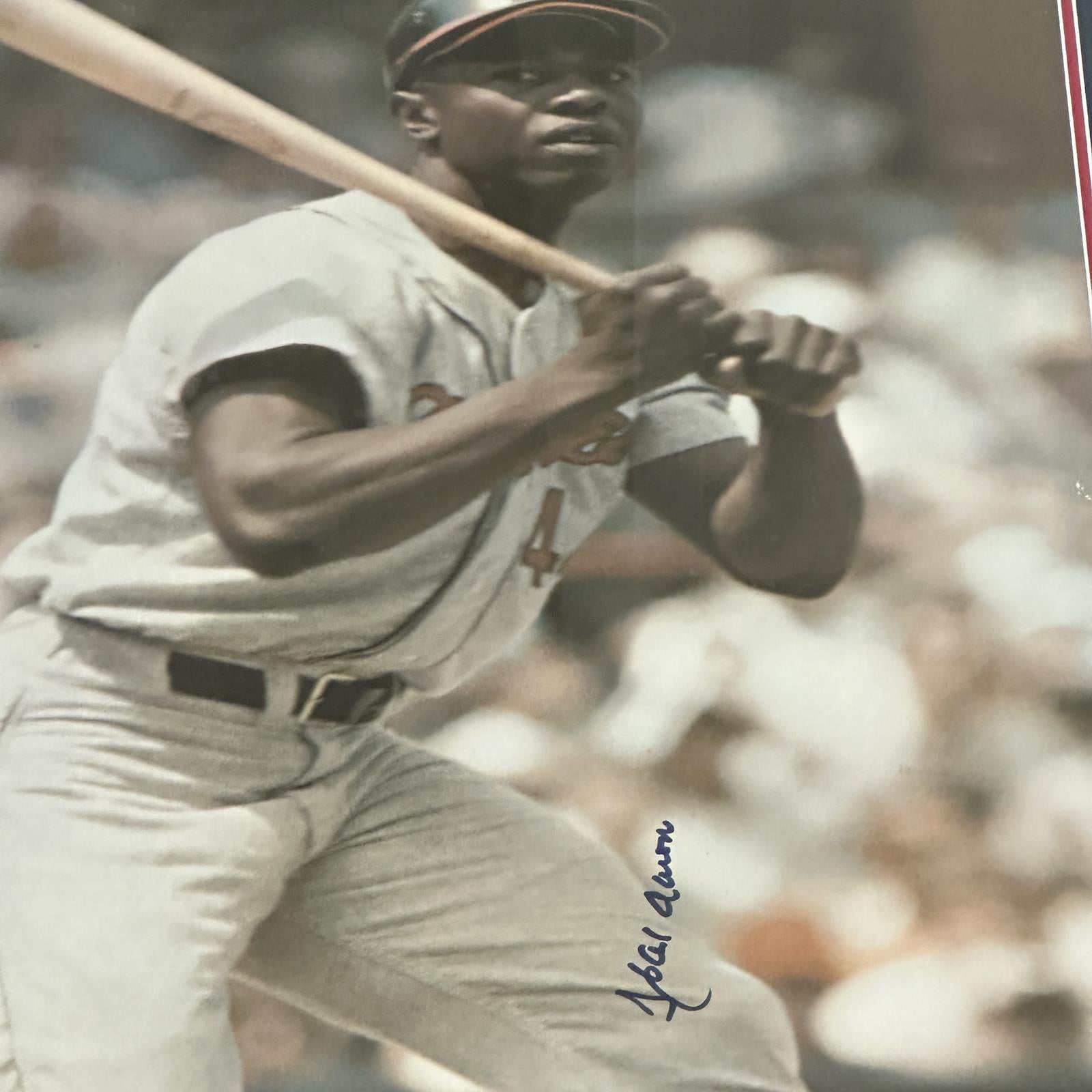 Hank Aaron Autographed Atlanta Braves 1968 Vintage SI Deluxe Framed Large Poster - JSA Letter