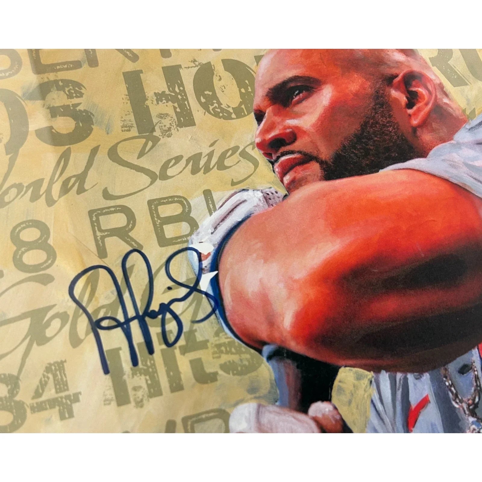 Albert Pujols Autographed St. Louis Cardinals Deluxe Framed Lithograph - Very Rare - JSA