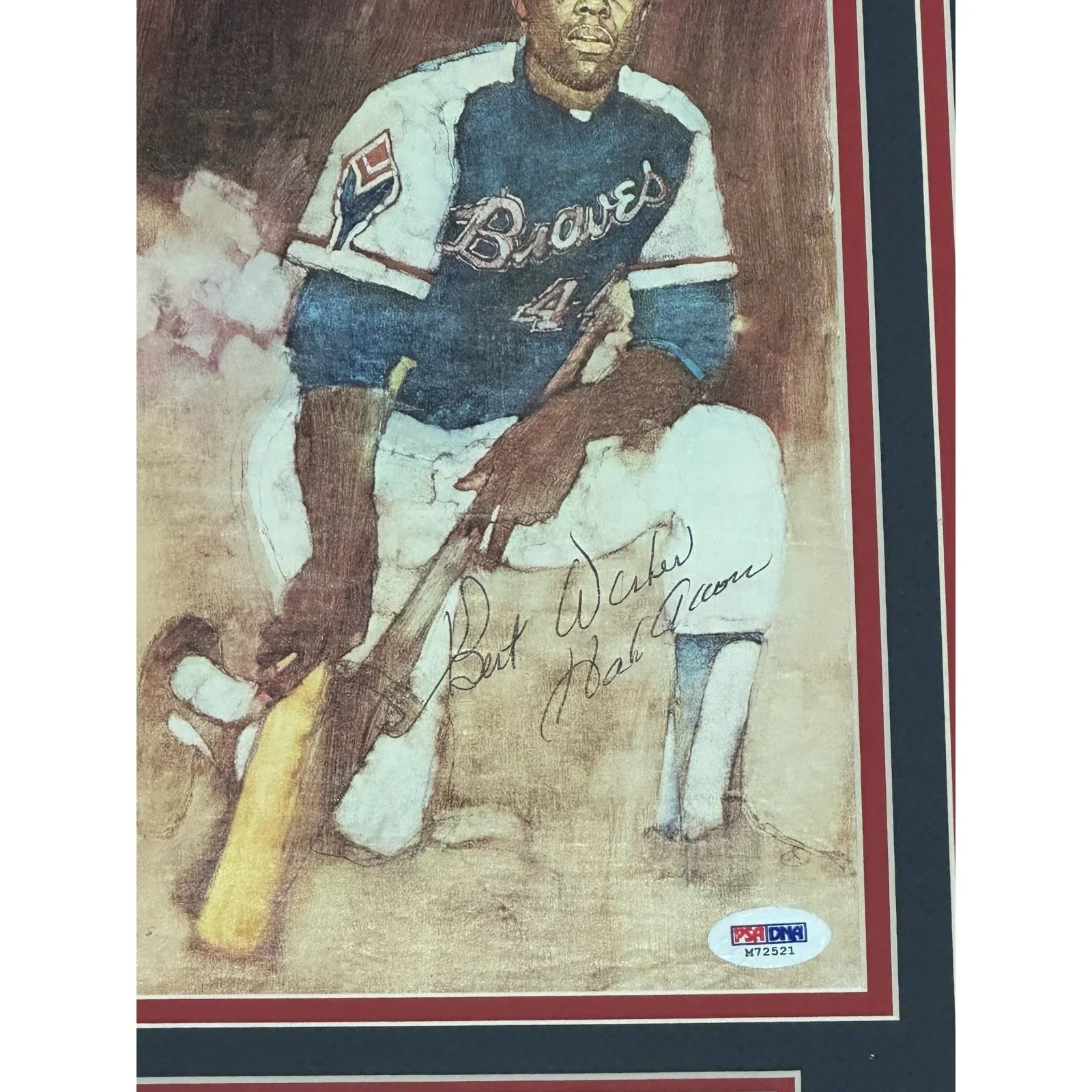 Hank Aaron Autographed Atlanta Braves Deluxe Framed 8x10 Photo - JSA