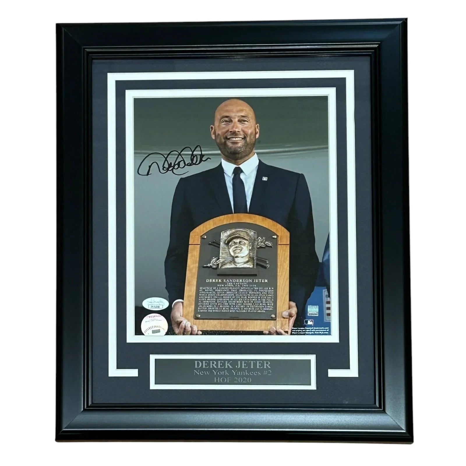 Derek Jeter Autographed New York Yankees (HOF Ceremony) Deluxe Framed 8x10 Photo - JSA