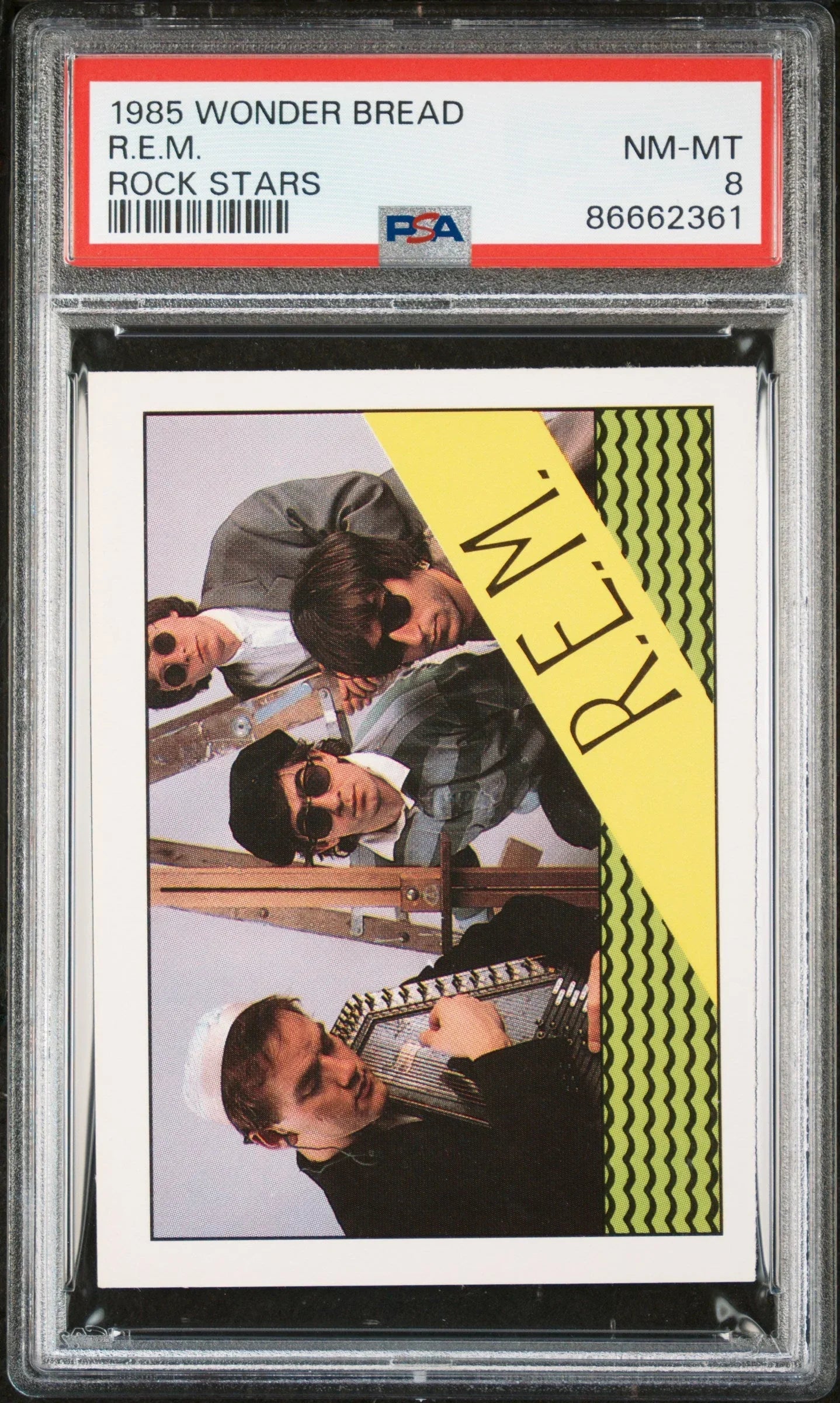 1985 WONDER BREAD ROCK STARS R.E.M. ROCK STARS # - PSA 8