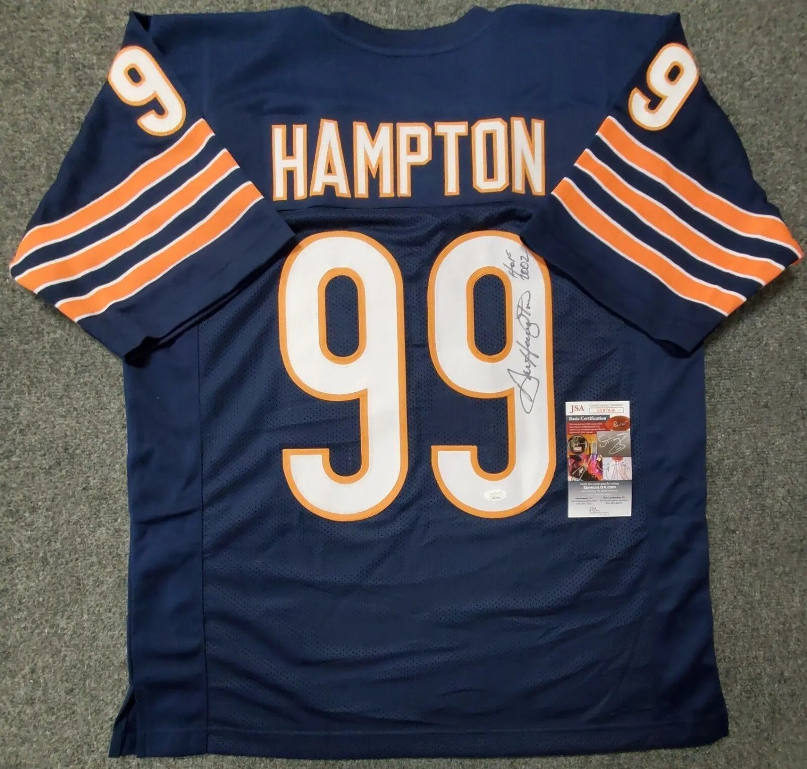 Chicago Bears Dan Hampton Autographed Signed Inscribed Jersey Jsa Coa
