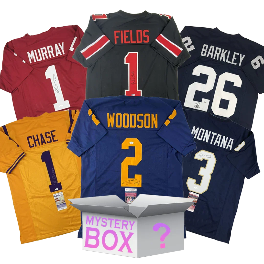 College Autographed/Signed Football Jersey Mystery Box with PSA JSA or Beckett COA