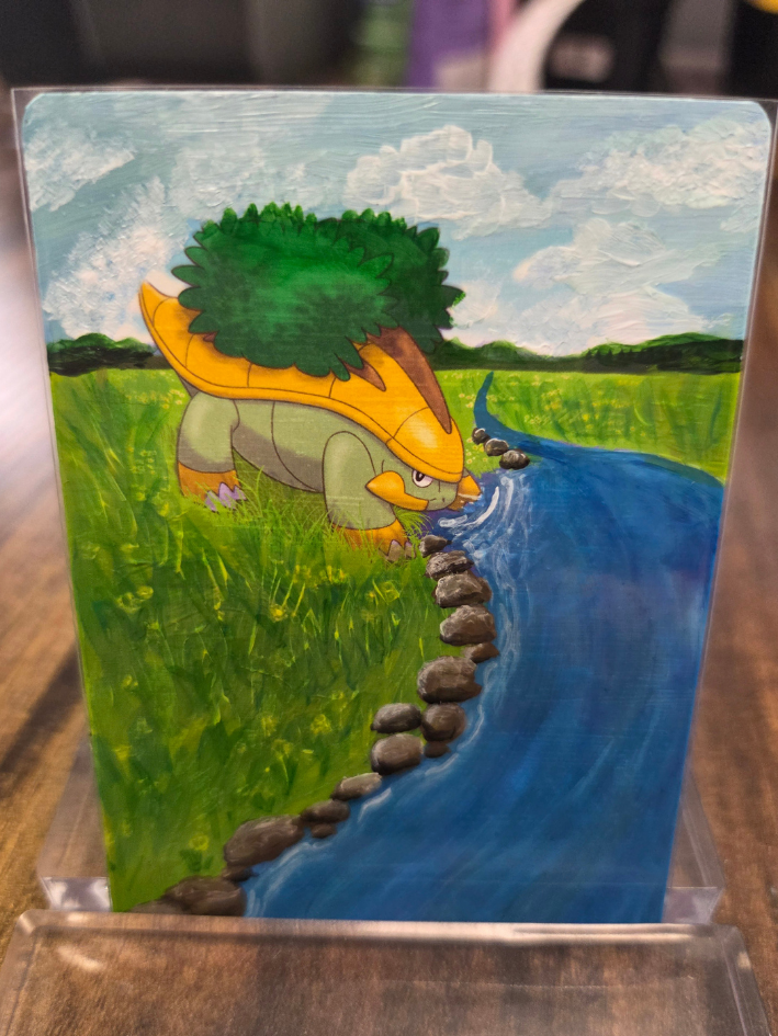Custom Painted Grotle Pokemon Card