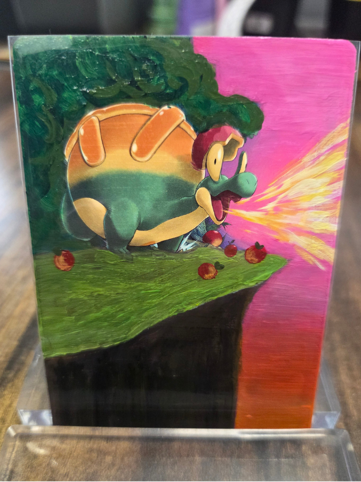 Custom Painted Appletun Pokemon Card