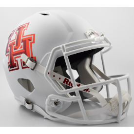 Houston Cougars Full Size Speed Replica Football Helmet Matte White w/Chrome Decal - NCAA