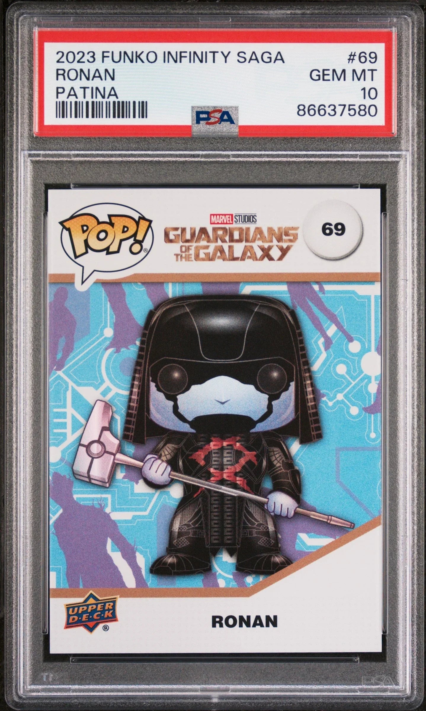 2023 UPPER DECK FUNKO POP MARVEL RONAN PATINA #69 PSA 10