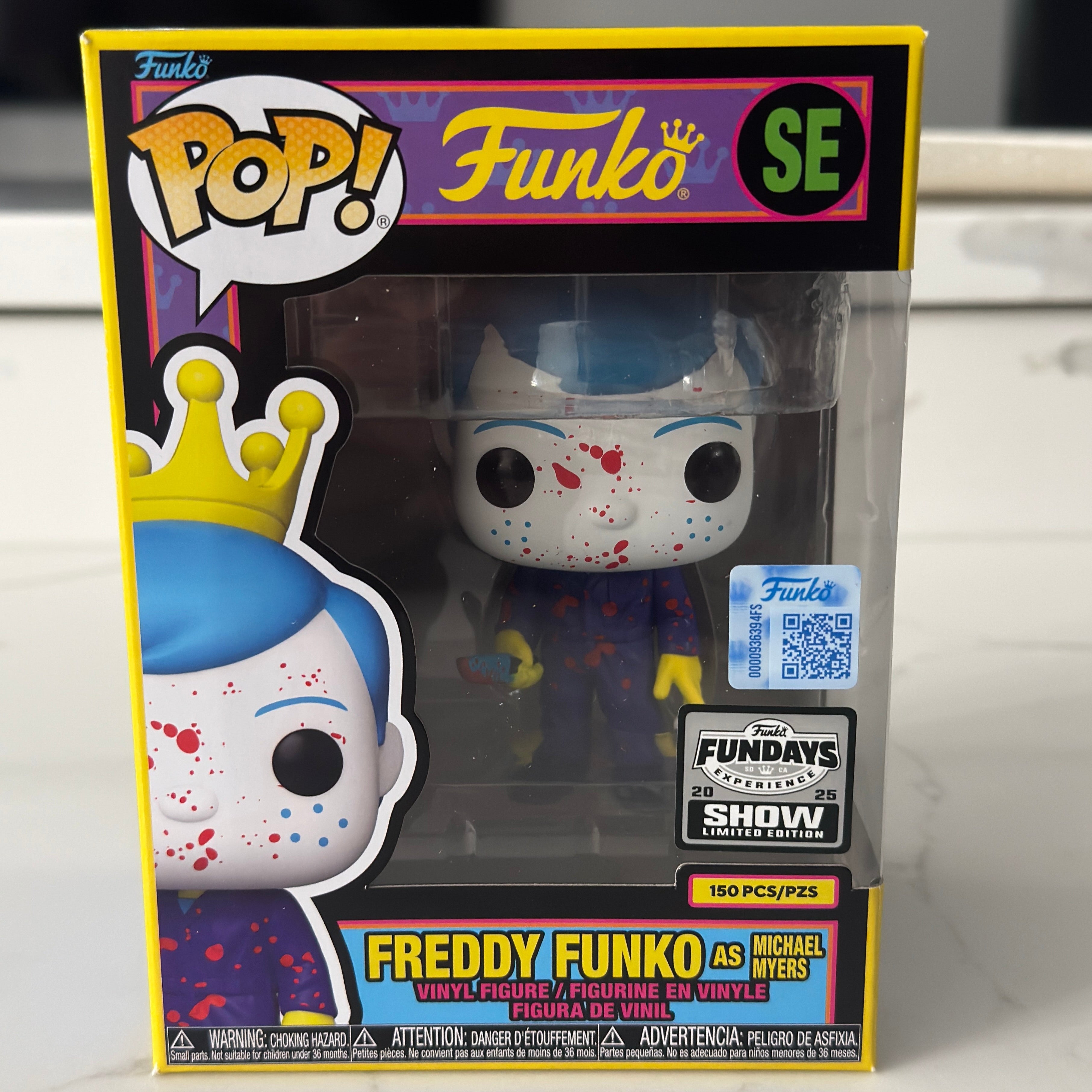 Funko Fundays Experience 2025: Pop! Originals HORROR Halloween Freddy Funko as Michael Myers (Blacklight) LE150