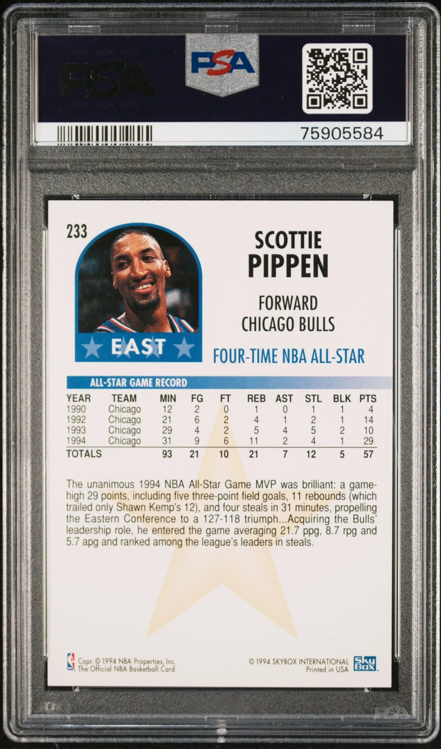 1994 HOOPS SCOTTIE PIPPEN #233 - PSA 10