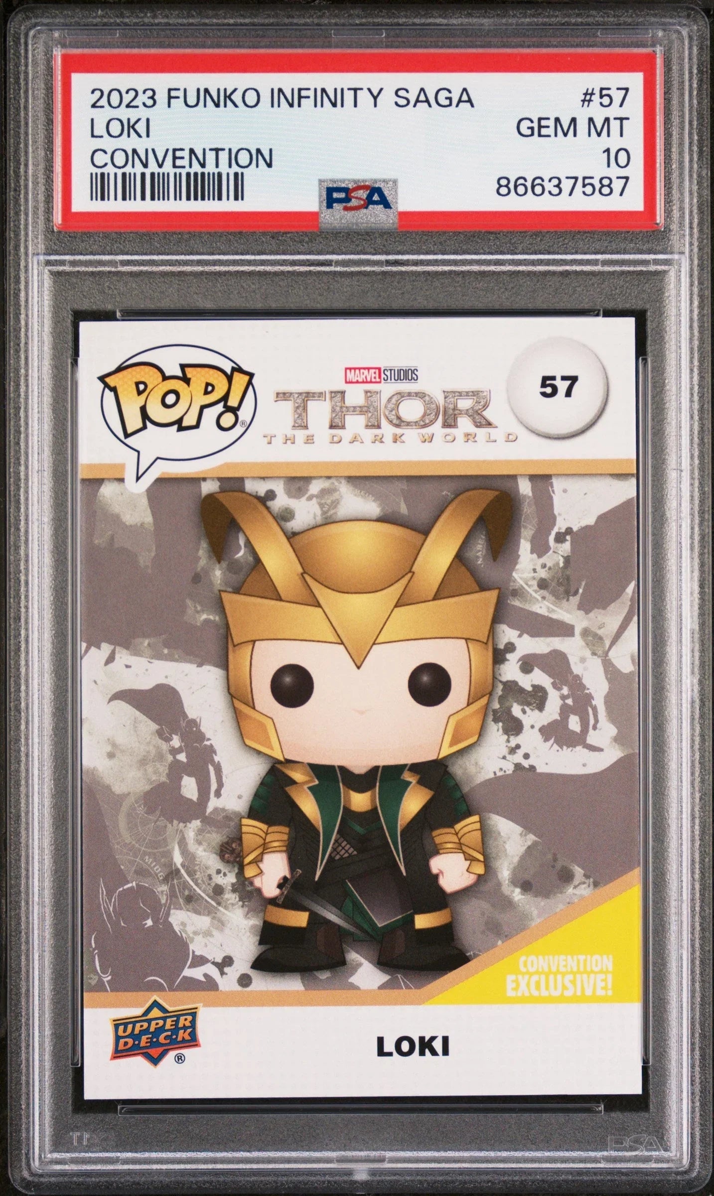 2023 UPPER DECK FUNKO POP MARVEL LOKI CONVENTION #57 PSA 10