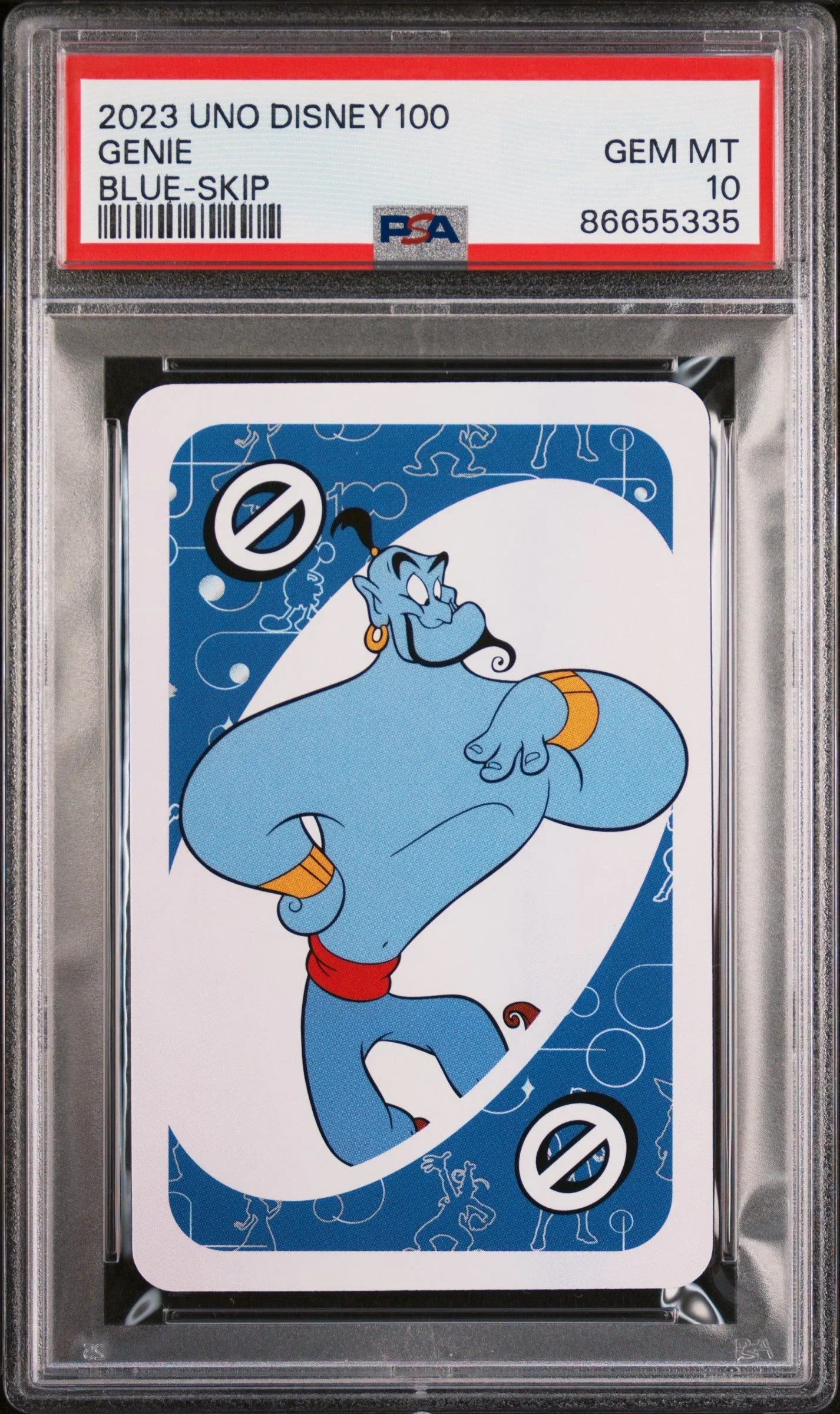 2023 UNO DISNEY 100 GENIE BLUE SKIP PSA 10