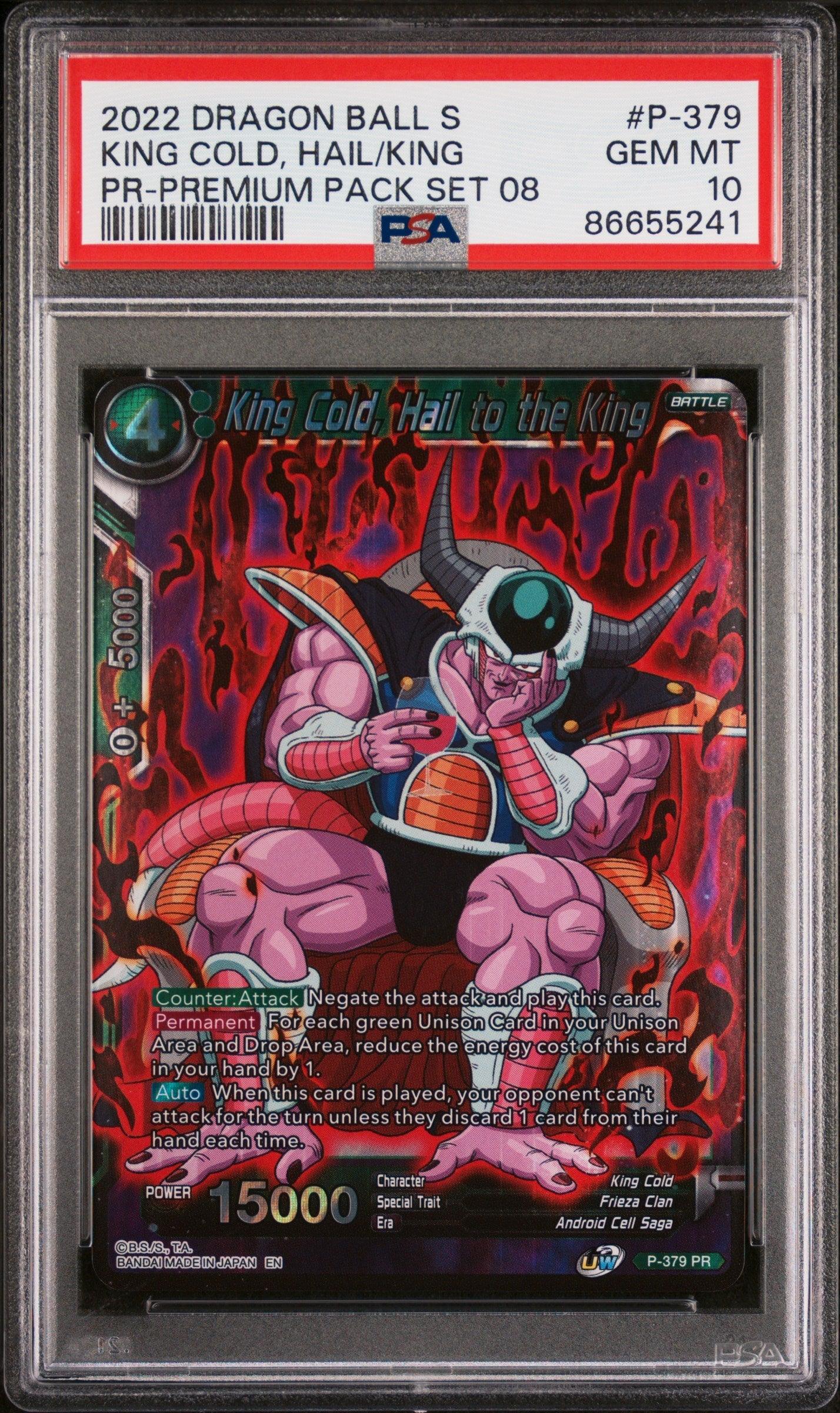 2022 DRAGON BALL SUPER KING COLD, HAIL/KING #P-379 - PSA 10