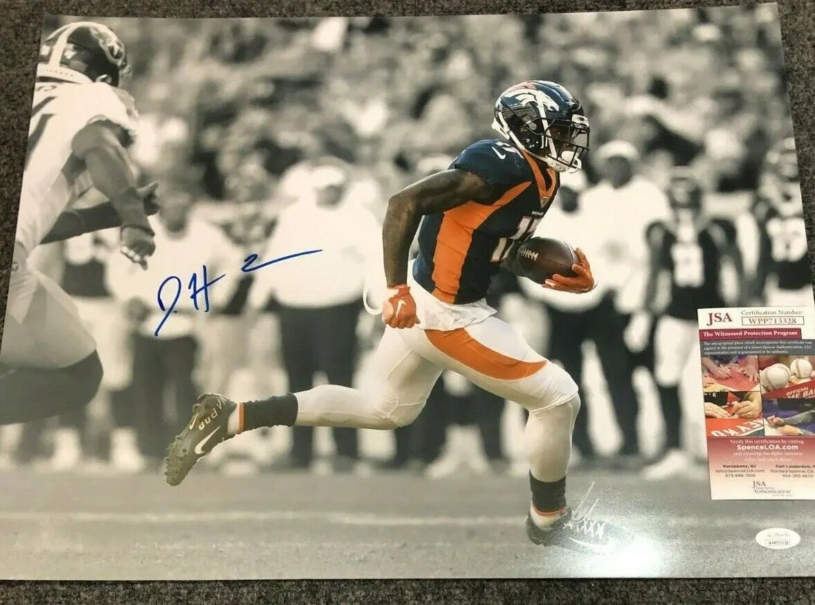 Denver Broncos Daesean Hamilton Autographed Signed 16X20 Photo Jsa Coa