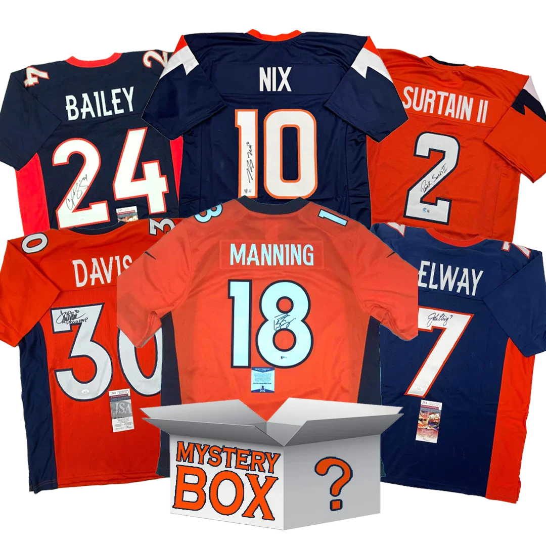 Autographed/Signed Denver Football Jersey Mystery Box with PSA JSA or Beckett COA