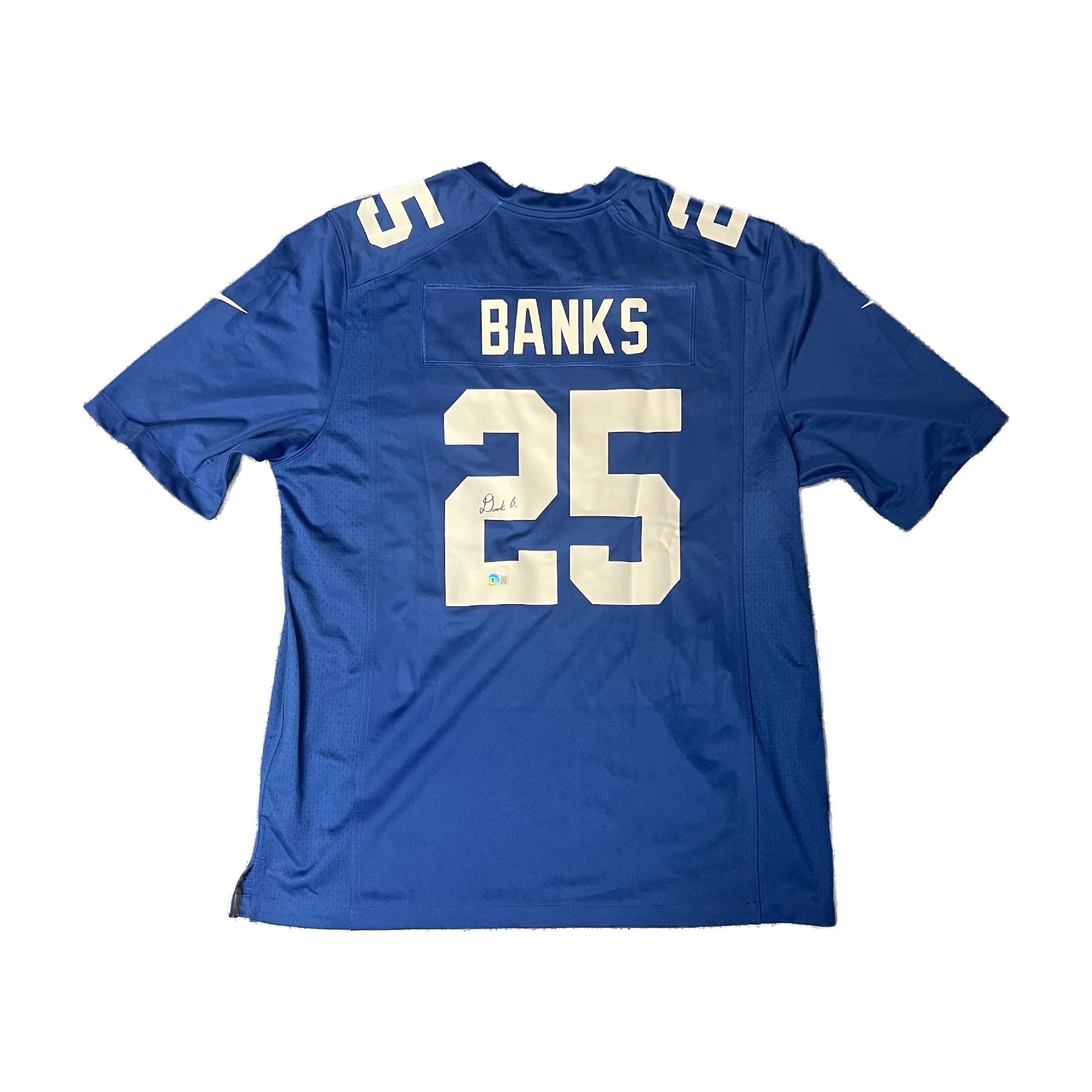 Deonte Banks Autographed Nike Blue Authentic Jersey - Beckett Authentication