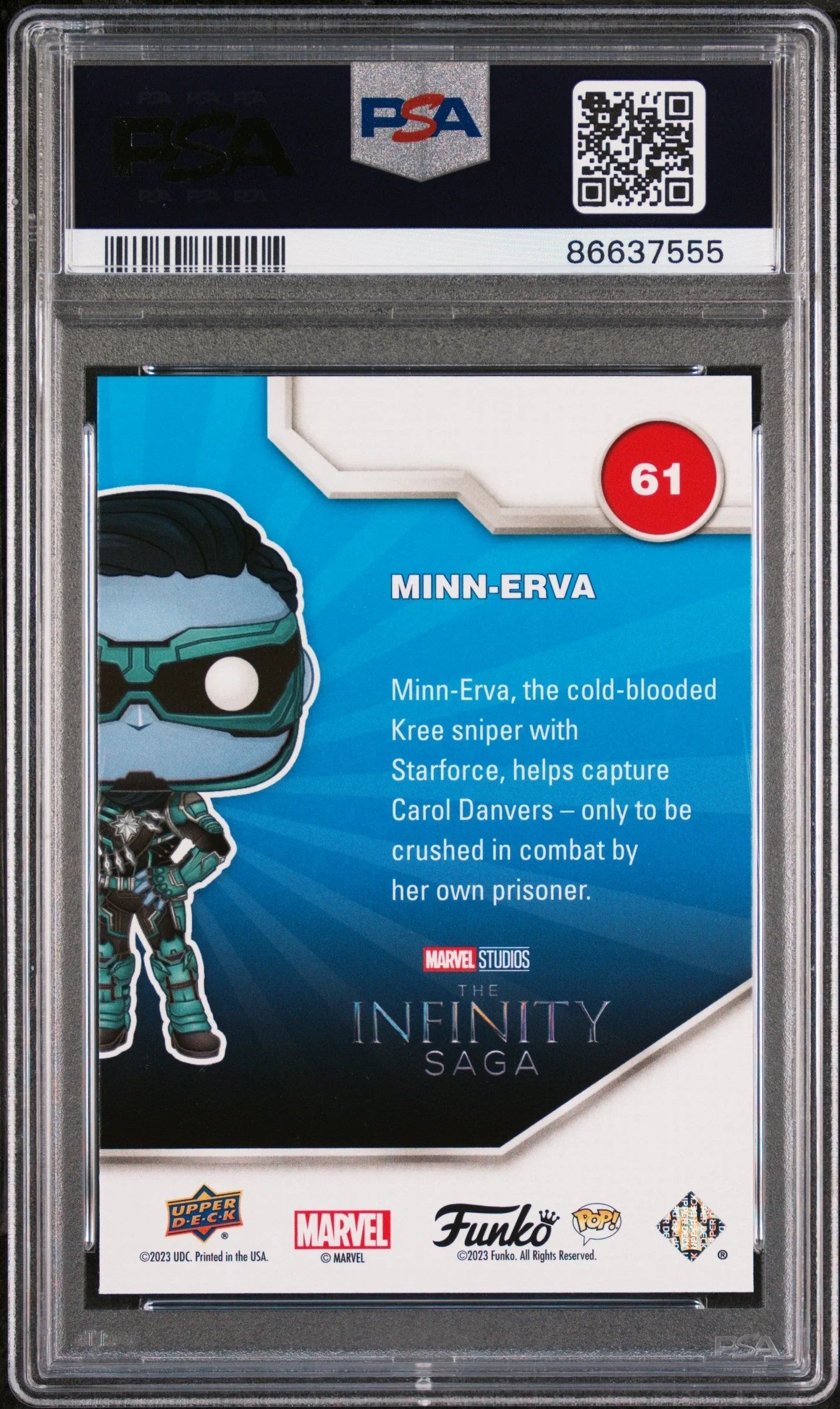 2023 UPPER DECK FUNKO POP MARVEL MINNERVA PLATINUM #61 PSA 10